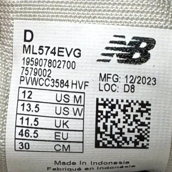 New Balance 574 Grey White